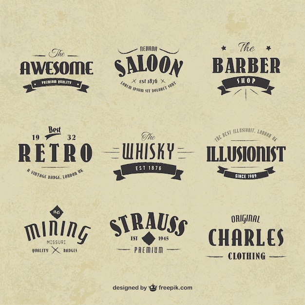 Retro typographic labels