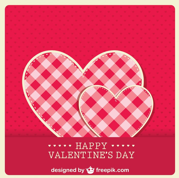 Free vector retro valentine's card fabric hear design