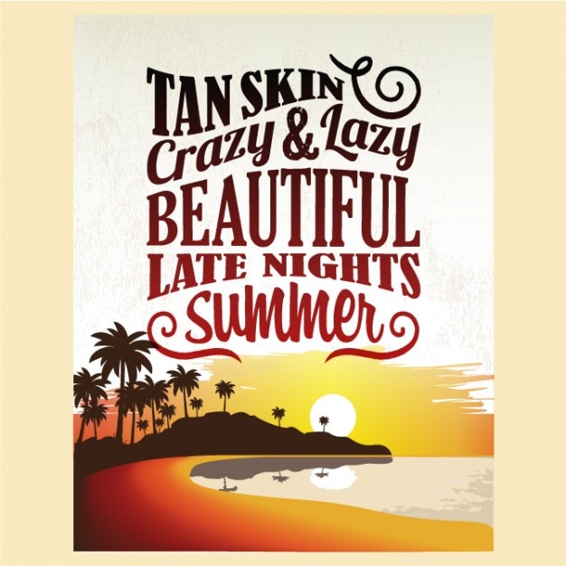 Free vector retro vintage summer poster