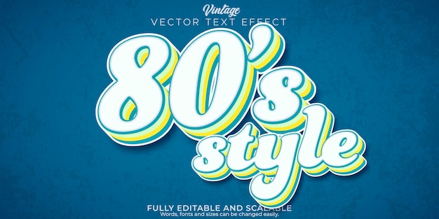 Retro vintage text effect editable 70s and 80s text style