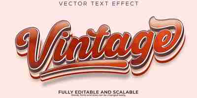 Free vector retro vintage text effect editable 70s and 80s text style