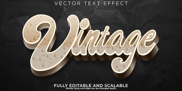 Vettore gratuito effetto testo vintage retrò modificabile stile testo anni '70 e '80