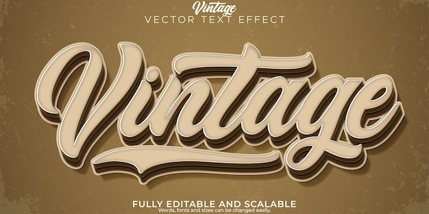 Free vector retro vintage text effect editable 70s and 80s text style