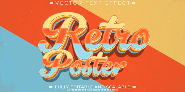 Retro Vintage Text Effect: Editable 70s and 80s Text Style
