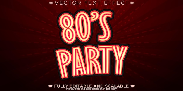 Free vector retro vintage text effect editable 70s and 80s text style