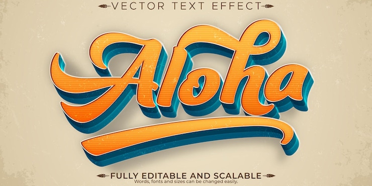 Free Vector retro vintage text effect editable 70s and 80s text style