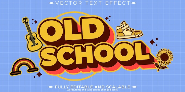 Free vector retro vintage text effect editable 70s and 80s text style