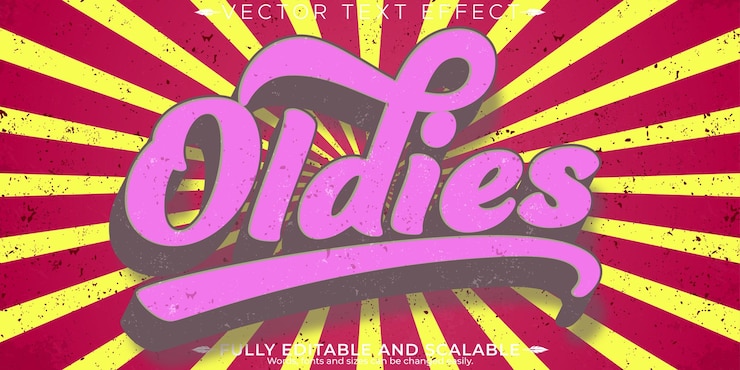 Free Vector retro vintage text effect editable 70s and 80s text style