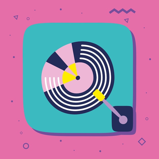 Free vector retro vinyl player nostalgic