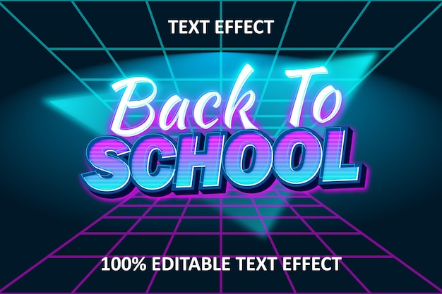 Retro wave editable text effect blue cyan pink