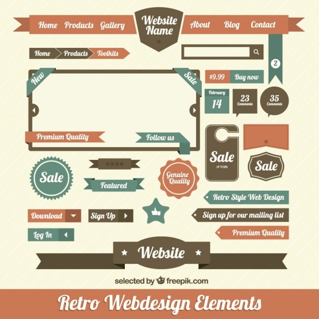 Free vector retro web elements