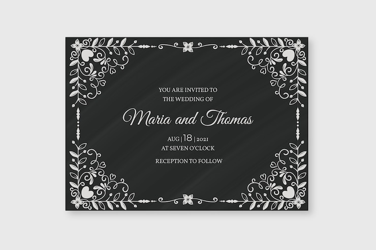Free Vector retro wedding invitation template
