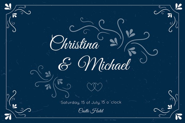 Retro wedding invitation