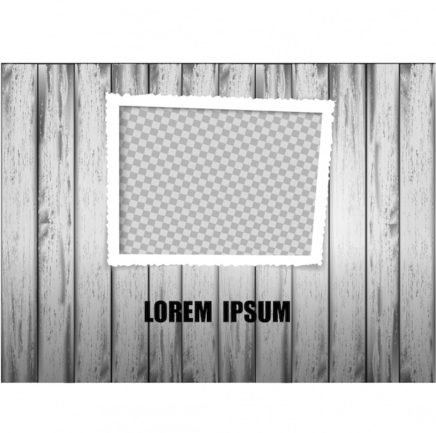 Retro white paper photo frame design, torn paper is a picture frame