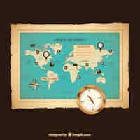 Free vector retro world map