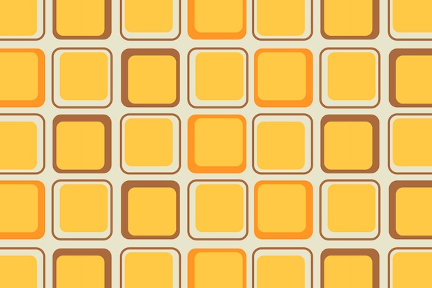 Retro yellow background, geometric square shape vector