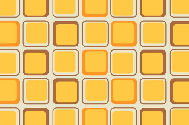 Retro yellow background, geometric square shape vector