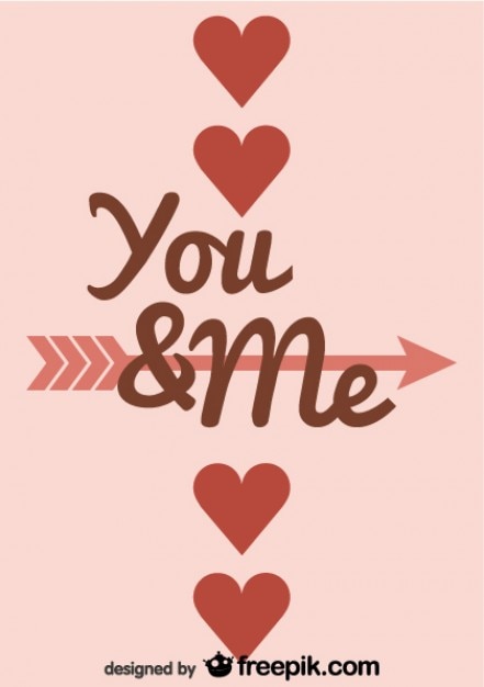 Free vector retro you and me message card design