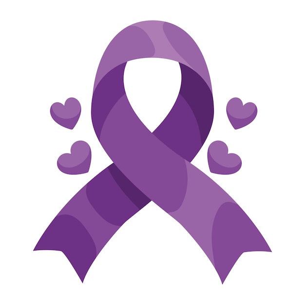 Free vector rett syndrome purple ribbon isolated