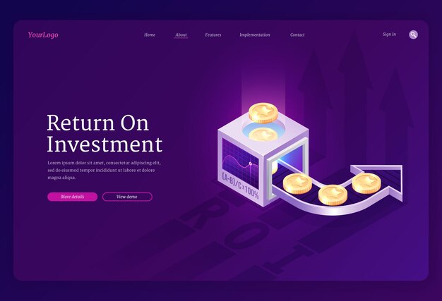 Return on investment landing page