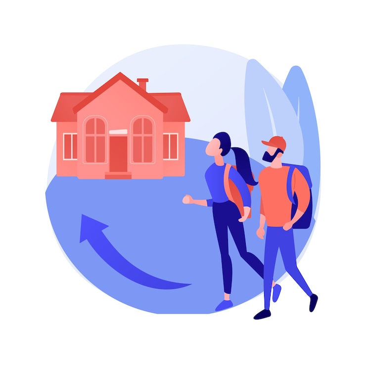 Free Vector return migration abstract concept vector illustration. return of travelers, repatriation grant, circular migration, coming back, moving abroad, flying home, arrival at airport abstract metaphor.