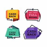 Free vector return of money from purchases badges