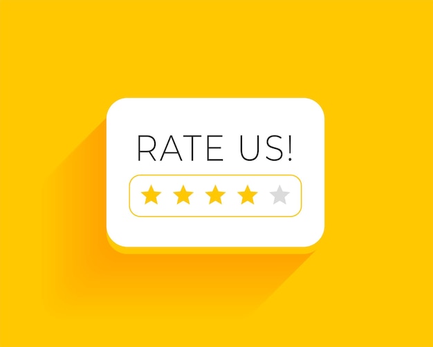 Review and rank us services background with 5 star rating design