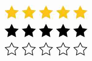 Free vector review stars in outline glyph and flat