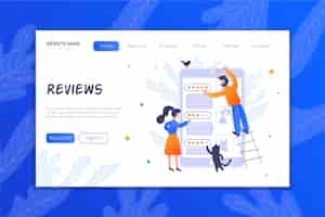Free vector reviews concept landing page