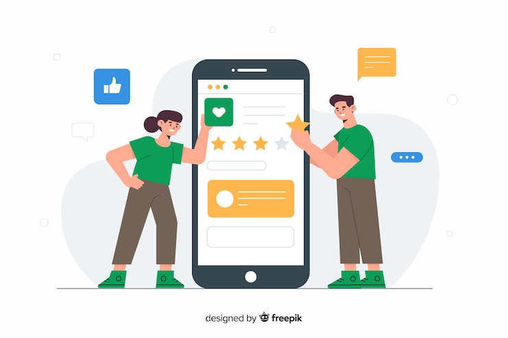 Free Vector reviews concept for landing page