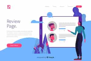 Free vector reviews concept for landing page