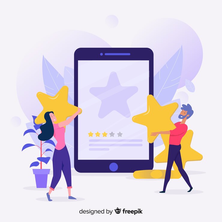Free Vector reviews concept for landing page