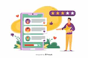 Free vector reviews concept for landing page
