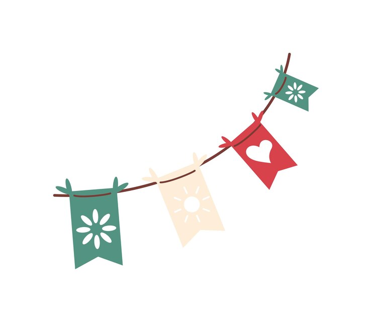 Free Vector revolucion mexicana bunting isolated illustration