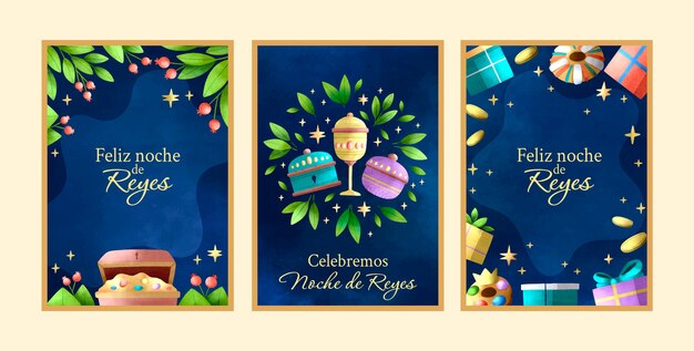 Reyes magos celebration greeting cards collection