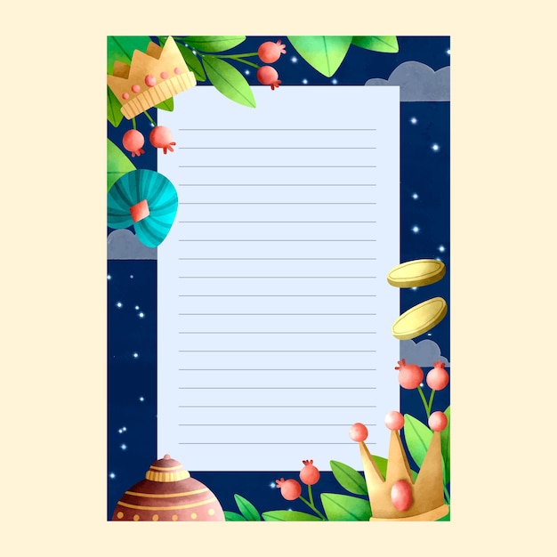 Reyes magos celebration letter template