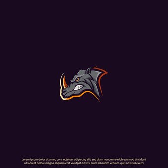 Rhino mascot logo design good use for symbol iconic gaming gamers esport youtube and more