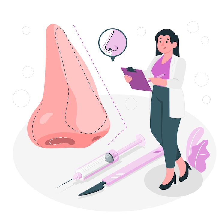 Free Vector rhinoplasty concept illustration