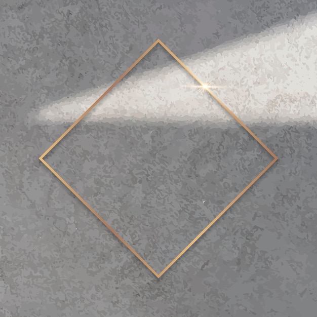 セメントの背景ベクトルの菱形の金フレーム