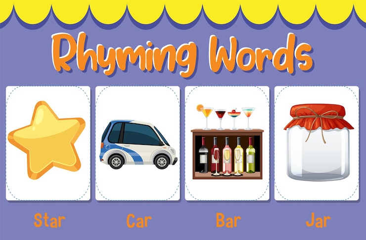 Free Vector rhyming words illustration