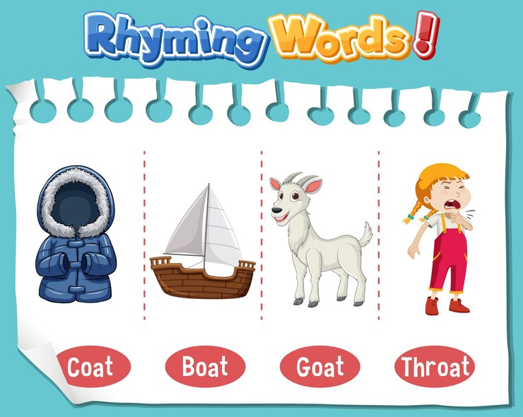 Free Vector rhyming words illustration