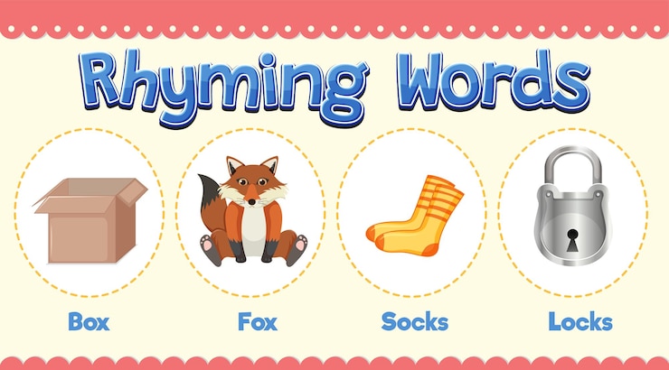 Free Vector rhyming words illustration