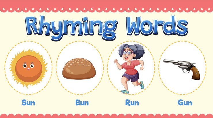 Free Vector rhyming words illustration