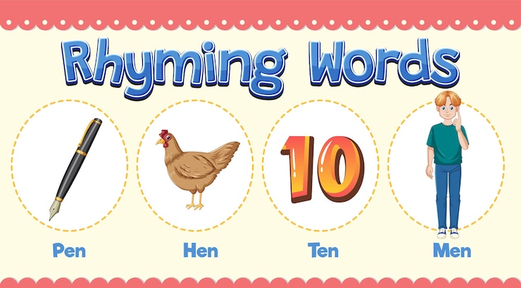 Free Vector rhyming words for kids