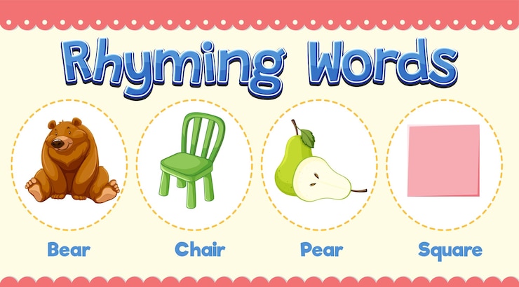 Free Vector rhyming words for kids