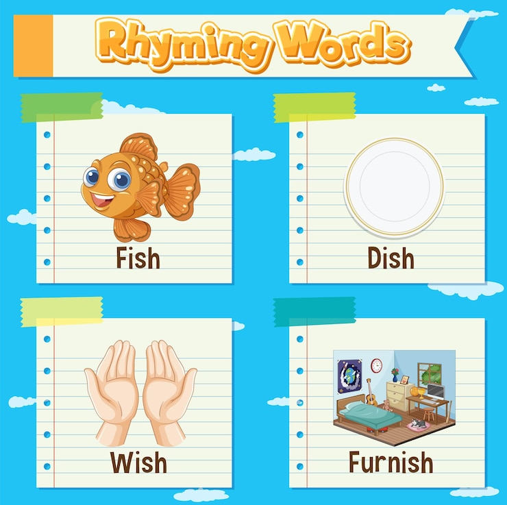 Free Vector rhyming words for kids