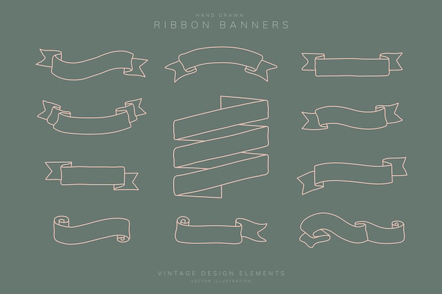 Free vector ribbon banner set