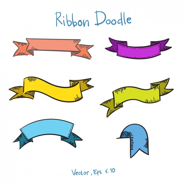 Vettore gratuito doodle insieme ribbon