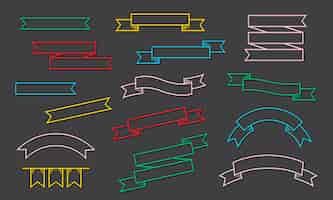 Free vector ribbon label banner collection illustration