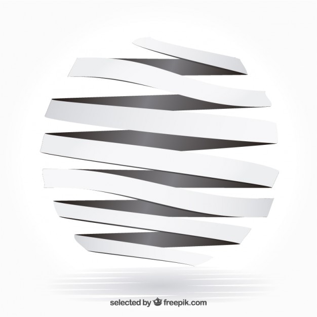 Free vector ribbon in sphere shape